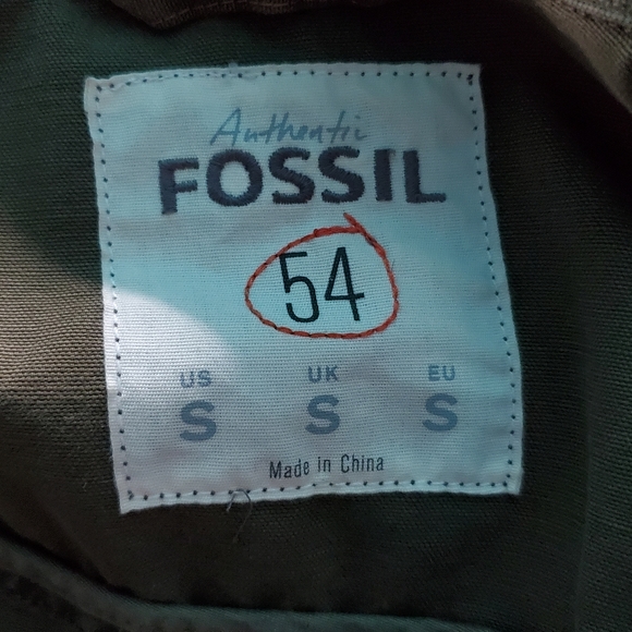 Fossil Army Green Utility Jacket Small EUC - Picture 11 of 13